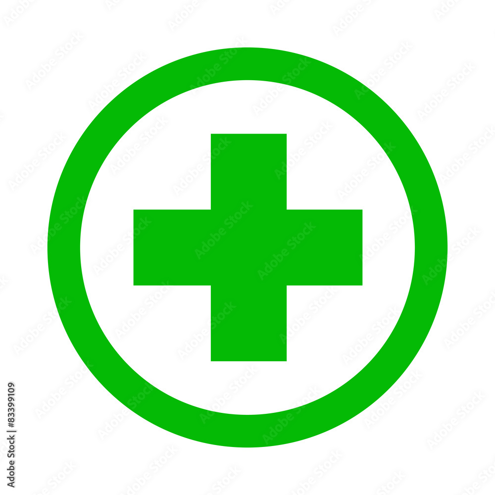 Icono redondo simbolo sanidad verde Icono redondo simbolo sanidad verde