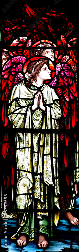 Fototapeta premium Two angels in stained glass