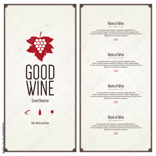 Wine list design