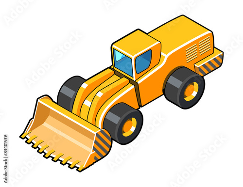 Front wheel loader axonometric icon