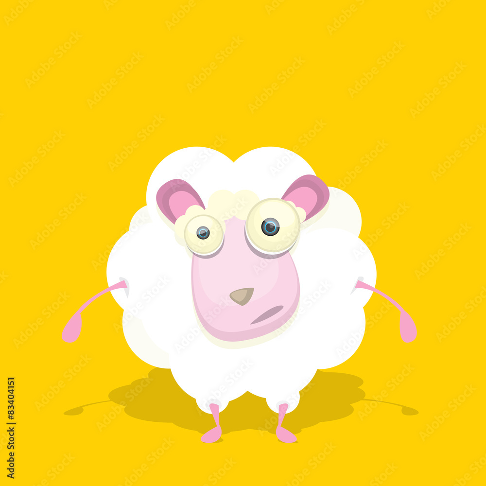 vector cartoon cute sheep. vector cartoon cute sheep.
