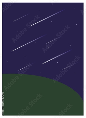 lluvia de estrellas en la noche