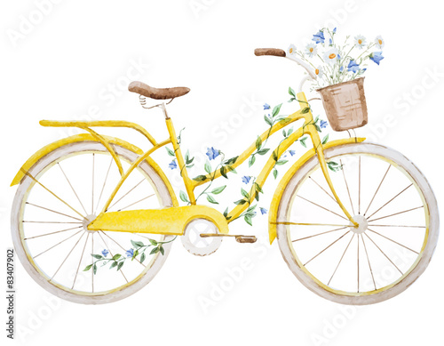 Watercolor bike bicycle