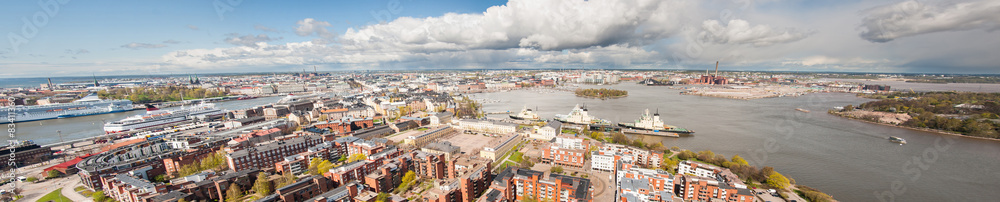 Panorama of Helsinki cityscape