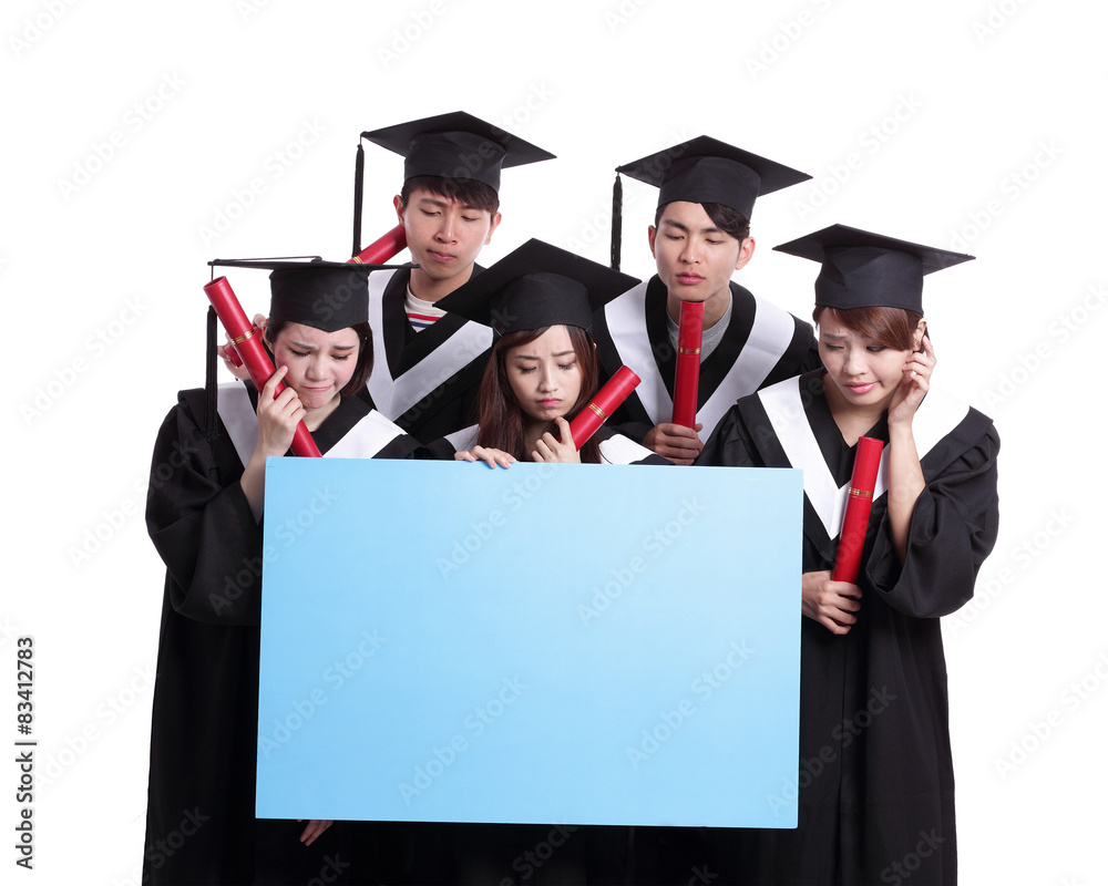 group of graduates student think group of graduates student think