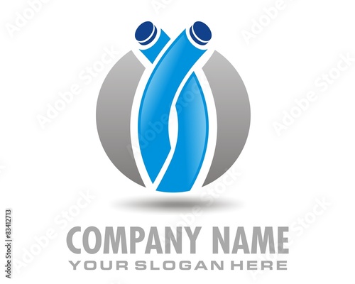blue rubber tube logo image vector