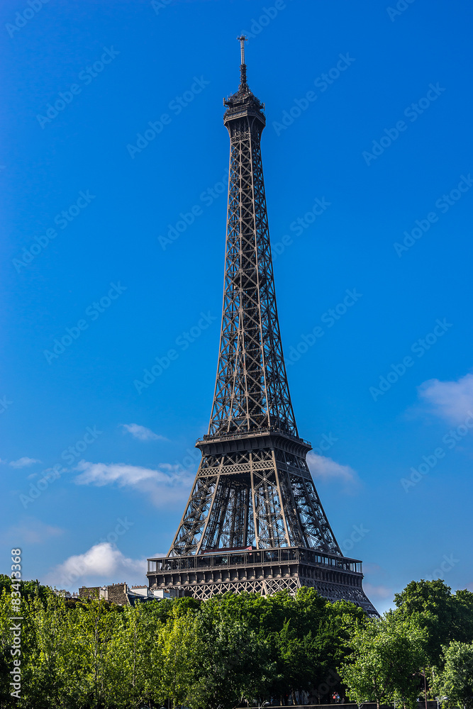 Tour Eiffel (Eiffel Tower) located on Champ de Mars in Paris.