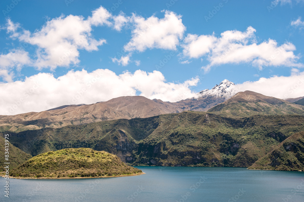 Cuicocha caldera and lake in Ecuador South America