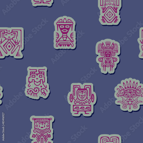 Seamless background with American Indians relics