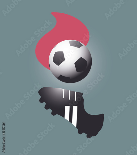 Soccer ball and shoe