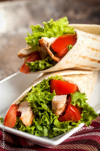 Chicken fajita wrap sandwich