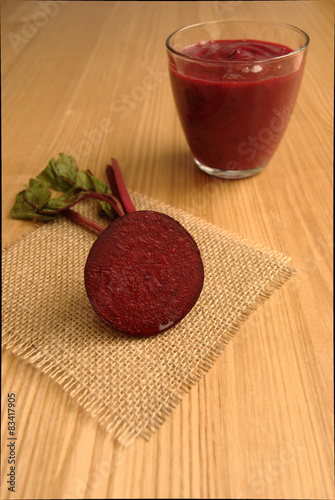 Sliced Beetroot (Beet) With Smoothie/Vegetable Juice photo