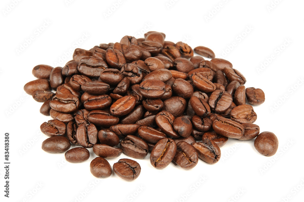 Pile of Coffee Beans Isolated on White Background Pile of Coffee Beans Isolated on White Background