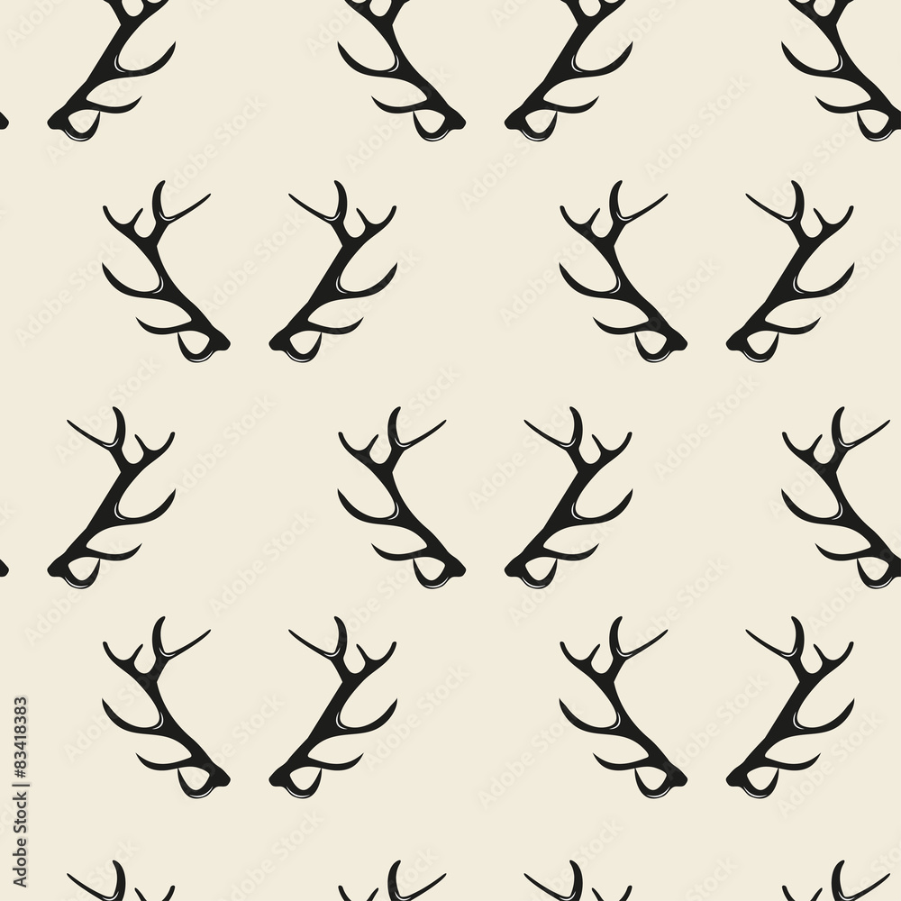 Seamless vector pattern with deer Seamless vector pattern with deer