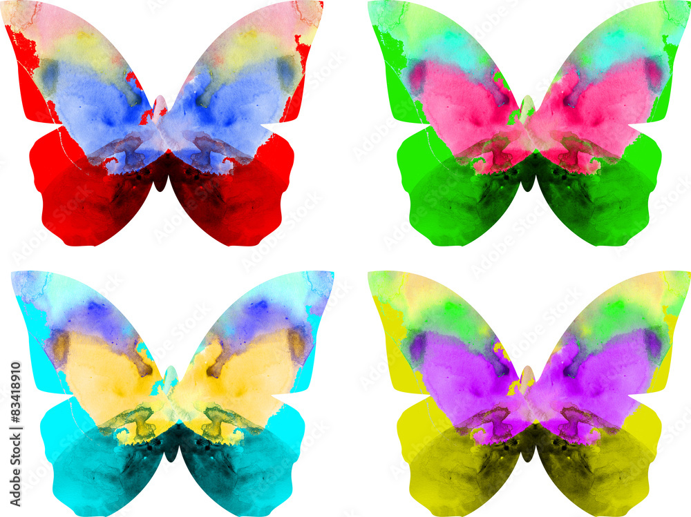Watercolor butterfly isolated on white background Watercolor butterfly isolated on white background