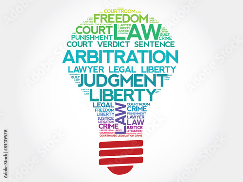 Arbitration bulb word cloud concept