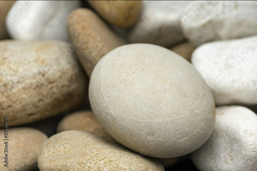 Closeup zen stone on background of the stones.