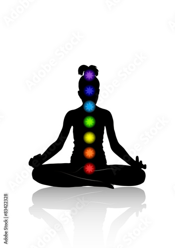 lotus posture, padmasana, contour, chakra