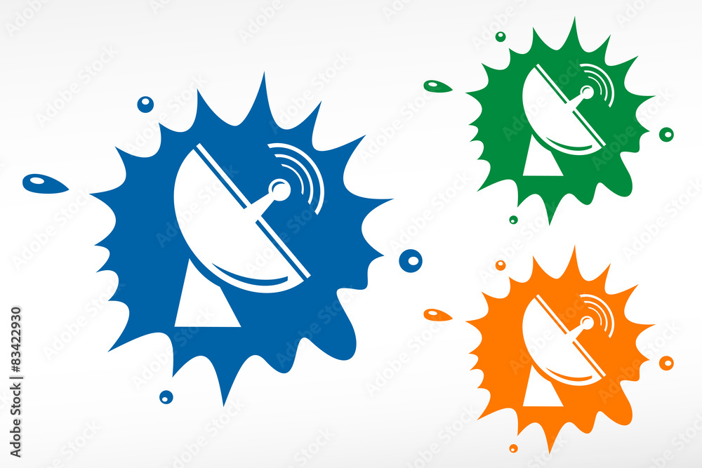 Obraz premium Radio radar transmitting signal - orange pointer