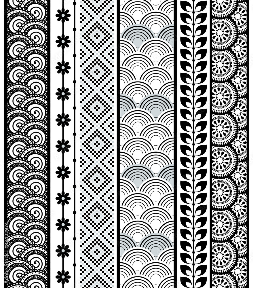 Set of abstract pattern stripes. Set of abstract pattern stripes.