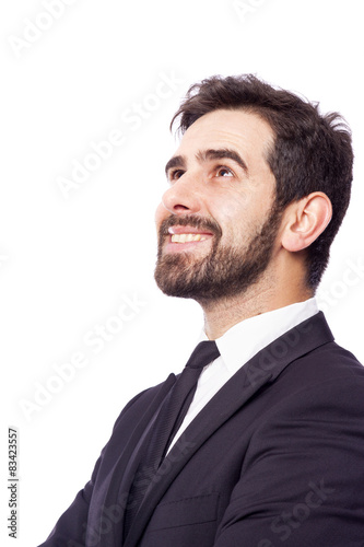 Dreaming business man on white background