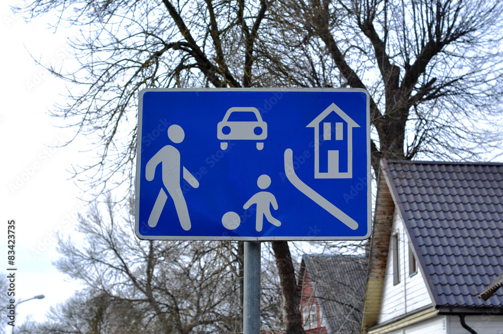 Traffic sign for playground area