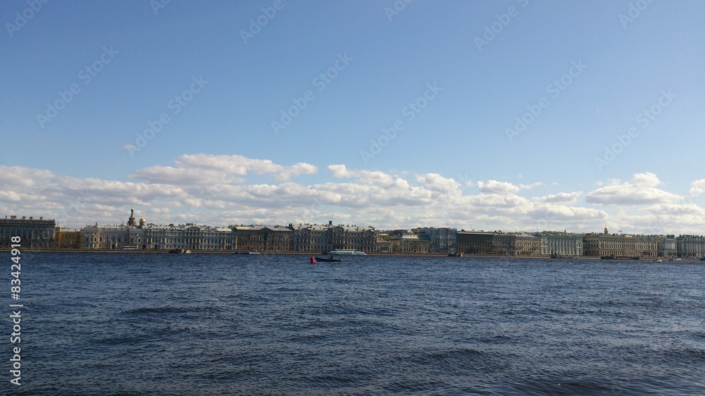 The Palace Embankment and Neva river