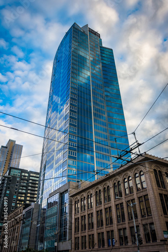 Modern building in downtown Seattle  Washington.