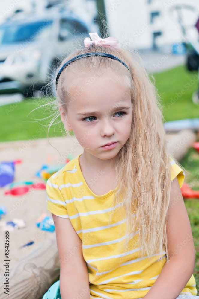 Portrait of beautiful sad little girl Portrait of beautiful sad little girl