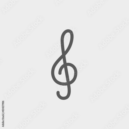 G-clef thin line icon