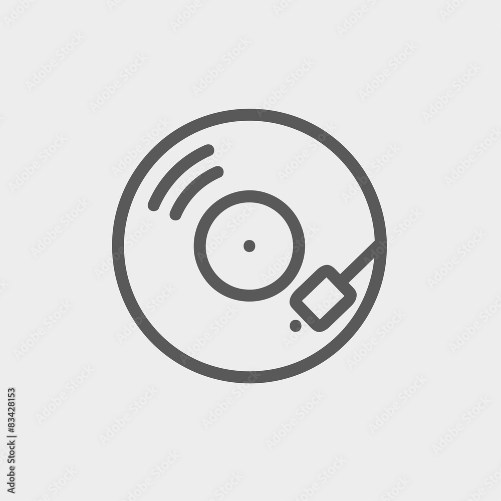 Phonograph turntable thin line icon Phonograph turntable thin line icon