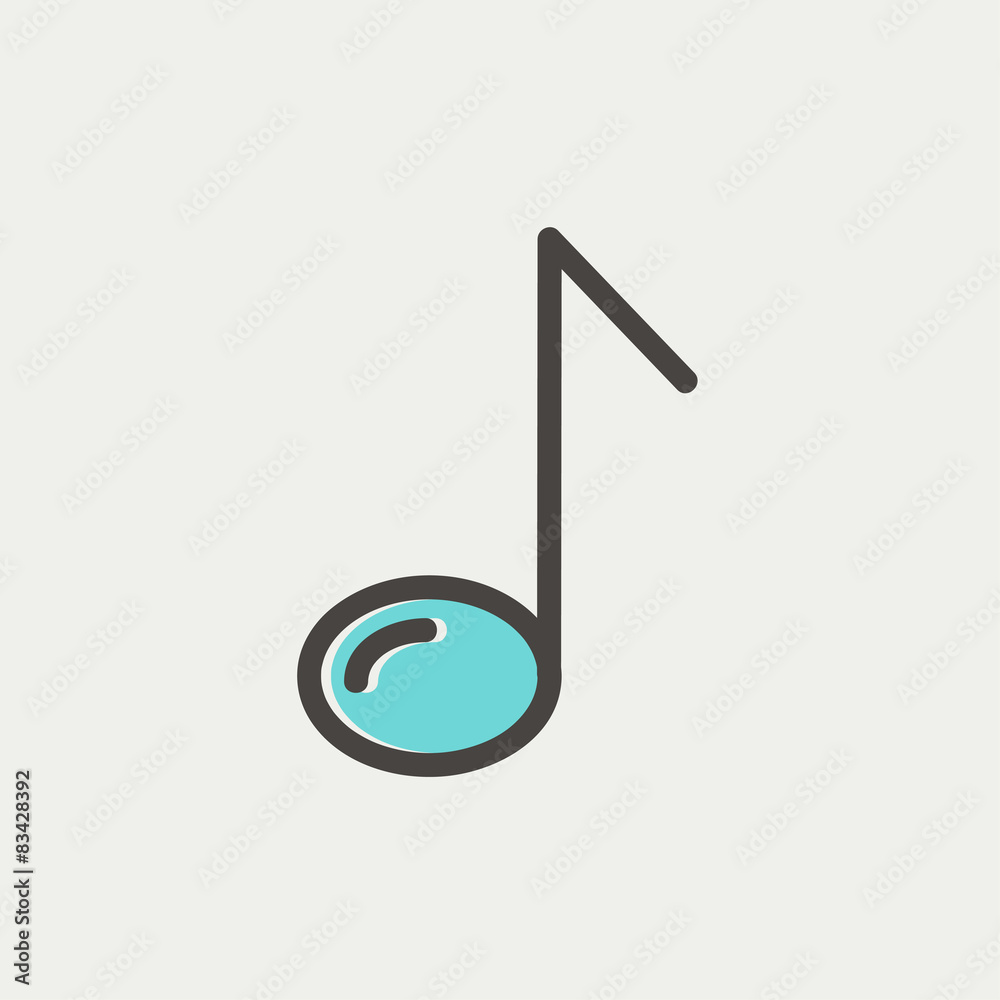 Eight note thin line icon Eight note thin line icon