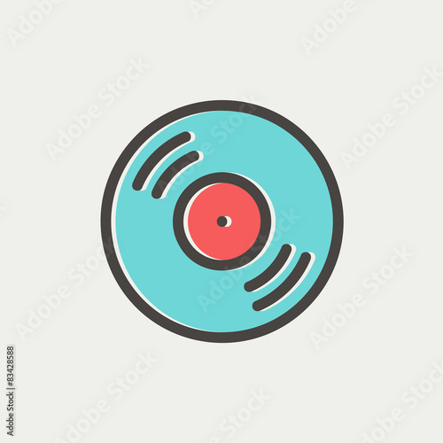 Vinyl disc thin line icon