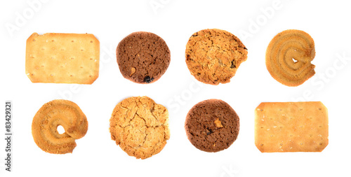 Cookies on a white background