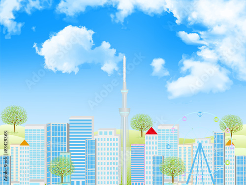 建物　空　東京