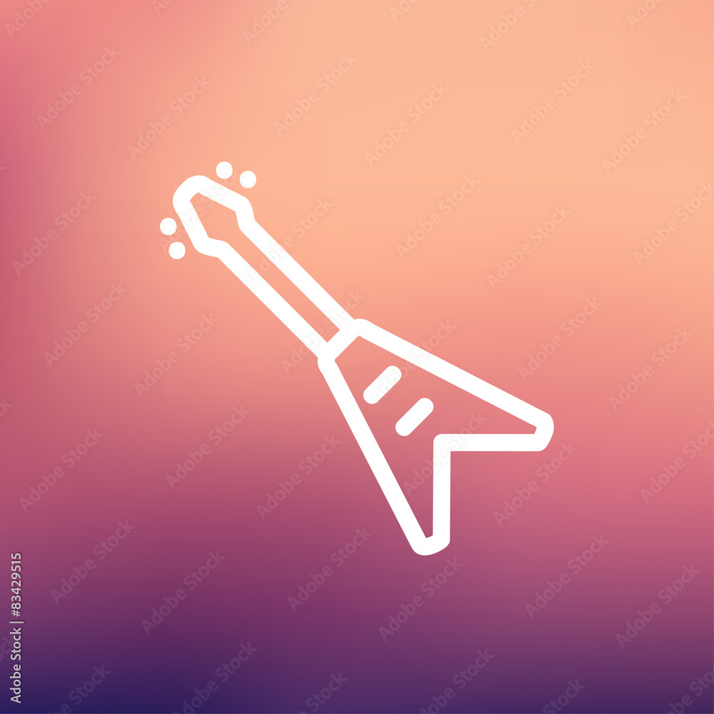 Electric guitar thin line icon Electric guitar thin line icon