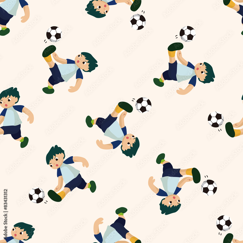 Sport soccer player , cartoon seamless pattern background