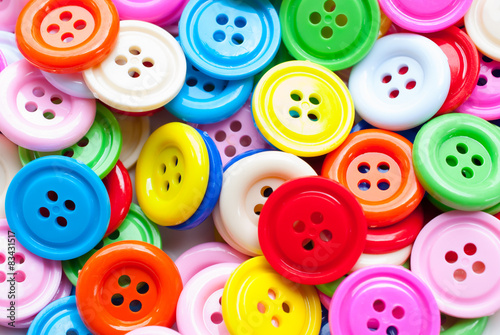 colourful Sewing buttons background closeup