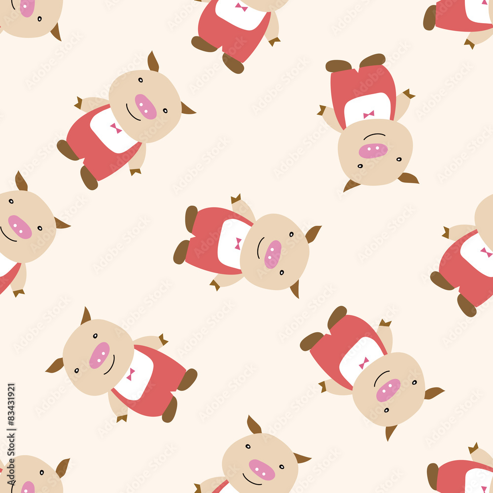 Three Little Pigs , cartoon seamless pattern background