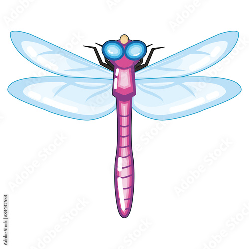 Cute Purple Dragonfly with Blue Wings