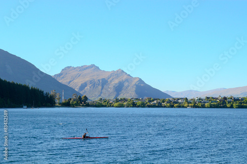 Kayaking in Lake Wakatipu in Early Morning