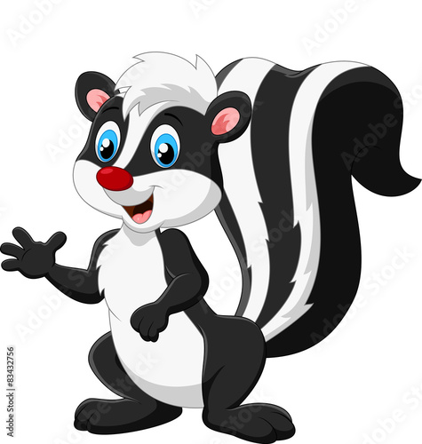 Cute skunk cartoon presenting