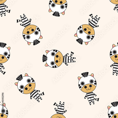 animal zebra cartoon , cartoon seamless pattern background
