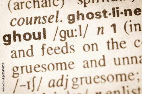 Canvas Print Dictionary definition of word ghoul
