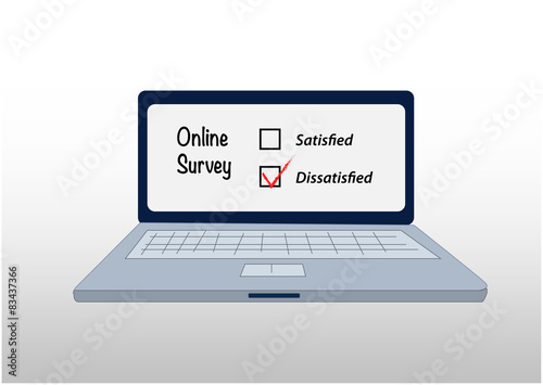 vector showing dissatisfied concept in a survey