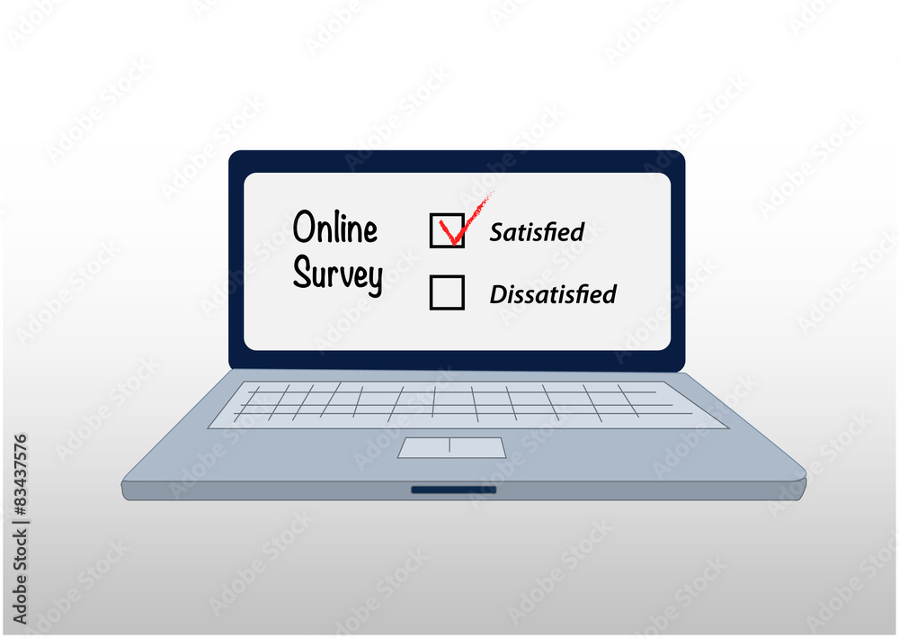 feedback in online survey, vector showing satisfied experience feedback in online survey, vector showing satisfied experience