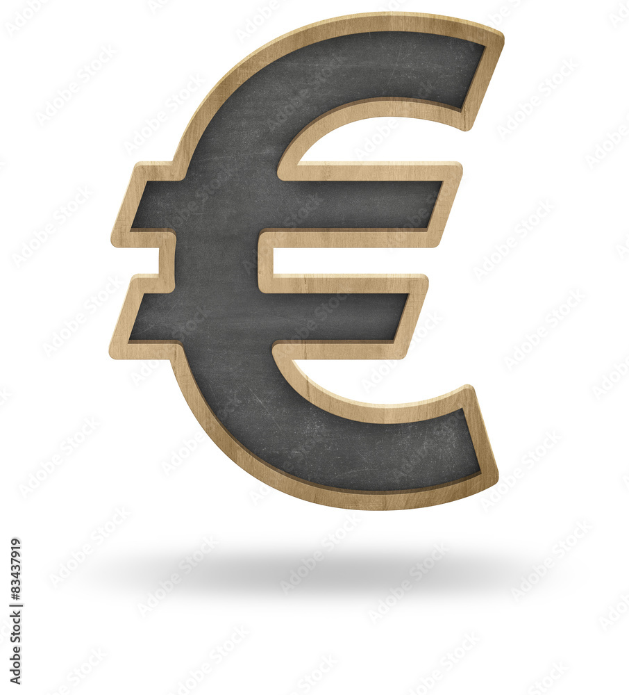 Black blank euro sign shape blackboard Black blank euro sign shape blackboard