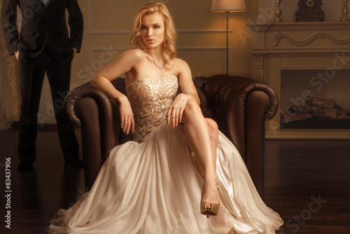 Luxury woman in rich interior