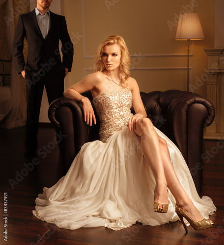 Luxury woman in rich interior