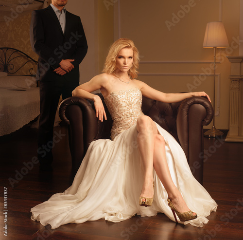 Luxury woman in rich interior